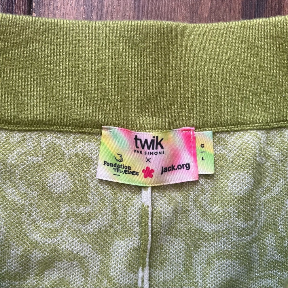 TWIK x Jack.org Floral Knit Flared Pants – Green & White – Size L - Picture 6 of 12